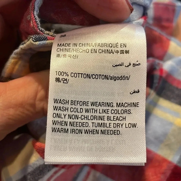 Club Room Classic Fit Plaid 9" Shorts Red Blue Mens size 38 Golf Preppy Cotton - Picture 9 of 10